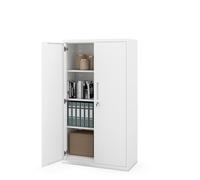 Jan Nowak Armario Metálico Archivador para Oficina 160x90x40 cm con Estantes Ajustables, Puertas con Cerradura y Gran Capacidad de Almacenamiento Blanco