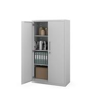 Jan Nowak Armario Metálico Archivador para Oficina 160x90x40 cm con Estantes Ajustables, Puertas con Cerradura y Gran Capacidad de Almacenamiento Gris