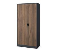 Jan Nowak Armario metalico con Cerradura Multifuncional Oficina archivador ropero 185 x 90 x 45 cm Acero estantes Barra Ropa almacenaje Documentos Material Empresa recepcion Vestuario