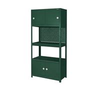 Jan Nowak estantería metálica con Armario y Panel Herramientas Carga Pesada 3 baldas hasta 80 kg por Nivel estantería Garaje Taller Sistema Almacenamiento Acero Puertas Organizador Profesional