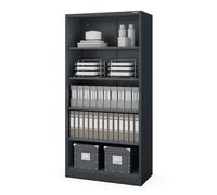 Jan Nowak Estantería Metálica Oficina, Archivo, 5 Niveles, 90 x 185 x 45 cm | Cuatro estantes ajustables en altura, capacidad de carga de 40 kg cada uno, panel trasero cerrado, montaje con tornillo