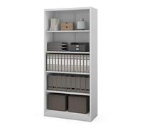 Jan Nowak Estantería Metálica Oficina, Archivo, 5 Niveles, 90 x 195 x 40 cm | Cuatro estantes ajustables en altura, capacidad de carga de 40 kg cada uno, panel trasero cerrado, montaje con tornillo