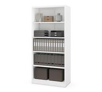Jan Nowak Estantería Metálica Oficina, Archivo, 5 Niveles, 90 x 195 x 45 cm | Cuatro estantes ajustables en altura, capacidad de carga de 40 kg cada uno, panel trasero cerrado, montaje con tornillo