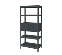 Jan Nowak estantería metálica Taller con cajones Carga Pesada 5 baldas Ajustables hasta 80 kg por Nivel Sistema sin Tornillos estantería Garaje almacén Acero Resistente organización Herramientas