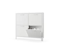 Jan Nowak Shirley - Zapatero estrecho con 4 solapas (metal, ideal para espacios pequeños, montaje en pared)