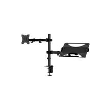 Jan Nowak Soporte Monitor Brazo Monitor Soporte Notebook VESA Escritorio | 2 en 1, 13 a 32 pulgadas, 14 a 17 pulgadas, bandeja de 28,8 a 46,1 cm, 8 kg cada uno, rotación 360°, inclinación +90° a menos