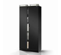 Jan Nowak Taquilla metálica compacta con Puerta y Cerradura 4 estantes Regulables en Altura Construcción Robusta de Acero 1750 mm x 400 mm Compatible con el Accesorio Jan Compact Negro