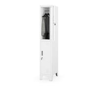Jan Nowak taquilla metálica para Personal Armario de Vestuario con 2 Compartimentos Independientes Barra para Ropa ventilación portanombre y cerraduras Individuales 172 x 45 x 30 cm