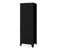 Jan Nowak taquilla metálica para Vestuario colectivo Armario de Acero con 4 Compartimentos Independientes Barra para Ropa ventilación portanombre y cerraduras Individuales 172 x 56 x 45 cm