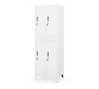 Jan Nowak taquilla metálica para Vestuario colectivo Armario de Acero con 4 Compartimentos Independientes Barra para Ropa ventilación portanombre y cerraduras Individuales 172 x 56 x 45 cm