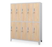 Jan Nowak taquillas metálicas Vestuario 10 Puertas con Cerradura Armario metálico con Barra ventilación Almacenamiento empleados Gimnasio Oficina Acero Resistente 172 x 136 x 45 cm