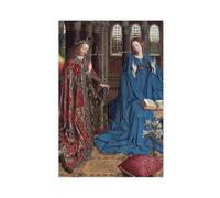 Jan Van Eyck - Póster de la Anunciación para dormitorio, lienzo decorativo para pared, oficina, habitación, decoración estética, regalo, sin marco, 60 x 90 cm