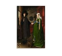 Jan Van Eyck - Póster de retrato de Arnolfini, lienzo impreso, arte de pared, decoración de dormitorio, arte de pared, lienzo de pergamino, cuadro de pintura para sala de estar, decoración del hogar