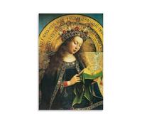 Jan Van Eyck - Póster decorativo de la Virgen María, obra maestra, arte impreso en lienzo, adecuado para salas de estar, dormitorios, oficinas, hogares y aulas, 30 x 45 cm