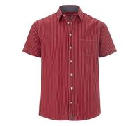 Jan Vanderstorm Camisa de rayas Perttu para hombre | Algodón puro | Talla L - 7XL, rojo oscuro, L