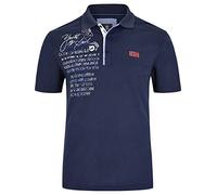 Jan Vanderstorm Jano Polo de manga corta para hombre, cuello Kent, algodón puro, tallas grandes L-7xl, azul oscuro, L