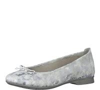 Jana 8-22163-20, Zapatos Tipo Ballet Mujer, White/Silver, 37 EU Ancho