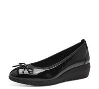 Jana Bailarinas con cuña Veganas para Mujer, Negro Satinado, 40 EU