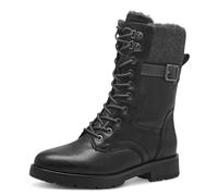 Jana Botas de moda veganas con cordones para mujer, planas, forro cálido, color negro, talla 37 EU, Negro, 37 EU
