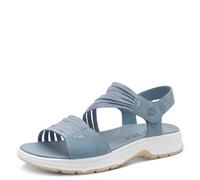 Jana COSHY Flat 8-28661-46 - Sandalia plana para mujer, color azul y melocotón, talla 39 EU