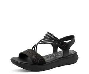Jana Coshy Sandal Flat 8-28771-46, Sandalias Planas Mujer, Negro, 36 EU