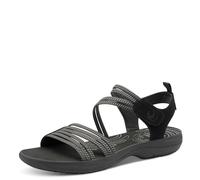 Jana Coshy - Sandalias Planas con Cierre de Velcro para Mujer, Negro, 39 EU
