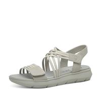 Jana Coshy - Sandalias Planas con Cierre de Velcro para Mujer, Veganas, Gris, 38 EU
