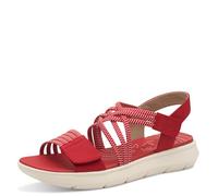 Jana Coshy - Sandalias Planas con Cierre de Velcro para Mujer, Veganas, Rojo, 39 EU
