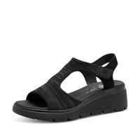 Jana Coshy - Sandalias Planas para Mujer, con Cierre de Velcro, cómodas, Negro, 41 EU