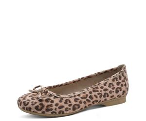 Jana Damen Ballerinas mit Schleife Vegan, Zapatos Tipo Ballet Mujer, Leopardo, 40 EU