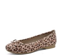 Jana Damen Ballerinas mit Schleife Vegan, Zapatos Tipo Ballet Mujer, Leopardo, 42 EU