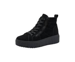 Jana Damen Lace Boot Flat Vegan, Botas de Moda Mujer, Negro, 40 EU