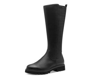 Jana Damen Long Boot Flat Vegan, Botas de Moda Mujer, Negro, 42 EU