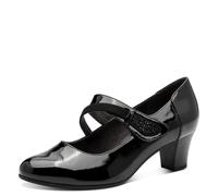 Jana Damen Pump with Strap Vegan, Bomba Mujer, Patente Negra, 42 EU