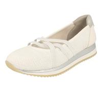 Jana Damen Riemen Vegan Ballerinas White/Silber, 39 EU, Blanco y Plateado, 39 EU