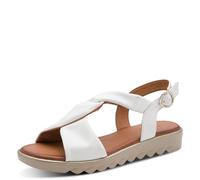 Jana Damen Sandal Flat Vegan, Sandalias Planas Mujer, Blanco, 37 EU