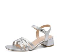 Jana Damen Sandal Heel Vegan, Sandalia con talón Mujer, Plata, 39 EU