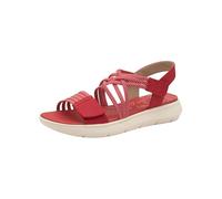 Jana Damen Sandalen Flach mit Klettverschluss Vegan, Sandalias Planas Mujer, Rojo, 37 EU