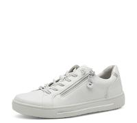Jana Damen Sneaker Flach mit Reißverschluss Vegan, Zapatillas Mujer, Blanco, 36 EU