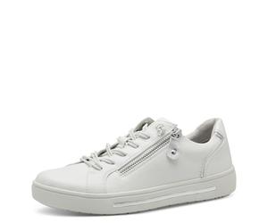 Jana Damen Sneaker Flach mit Reißverschluss Vegan, Zapatillas Mujer, Blanco, 42 EU
