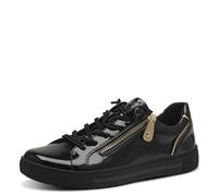 Jana Damen Sneaker Flach mit Reißverschluss Vegan, Zapatillas Mujer, Negro, 38 EU