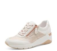 Jana Damen Sneaker Low Vegan 8-23768-46, Zapatillas Mujer, Blanco, Oro Rosa, 42 EU