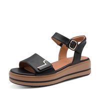 Jana Damen Wedge/Plat Sand Multiadj+Vegan, Sandalias con cuña Mujer, Negro, 37 EU