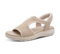 Jana Damen Wedge/Plat Sand, Sandalias con cuña Mujer, Beige Dorado, 38 EU