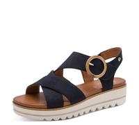 Jana Damen Wedge/Plat Sand Vegan, Sandalias con cuña Mujer, Azul Marino, 42 EU