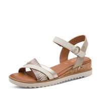 Jana Damen Wedge/Plat Sand Vegan, Sandalias con cuña Mujer, Beige Dorado, 37 EU