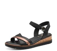 Jana Damen Wedge/Plat Sand Vegan, Sandalias con cuña Mujer, Peine Negro, 38 EU
