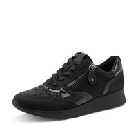 Jana Damen Sneaker Laced, Zapatillas Mujer, Lentejuelas Negras, 39 EU