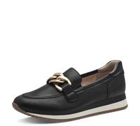 Jana Mocasines Deportivos Elegantes para Mujer con cómodos Zapatos Veganos multianchos, Negro/Dorado, Talla 38 EU, Negro y Dorado., 38 EU