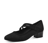Jana Mujer Zapatos de tacón con Correa Tacón pequeño Vegano, Negro, 37 EU